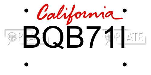 BQB71I California License Plate