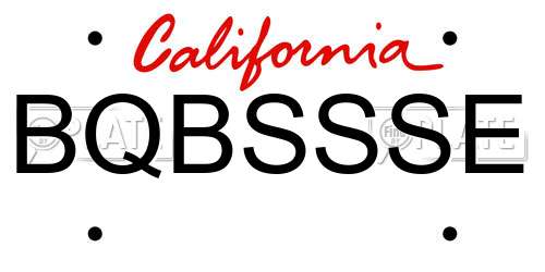 BQBSSSE California License Plate