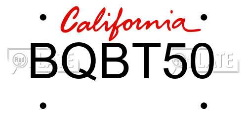 BQBT50 California License Plate