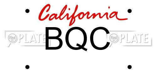 BQC California License Plate