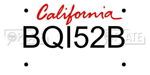BQI52B California License Plate