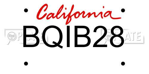 BQIB28 California License Plate