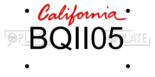 BQII05 California License Plate