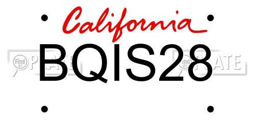 BQIS28 California License Plate