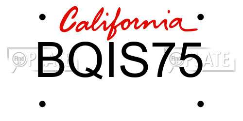 BQIS75 California License Plate
