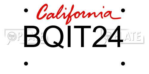 BQIT24 California License Plate