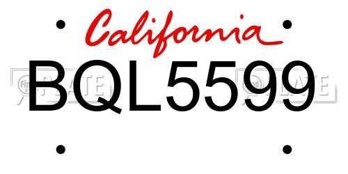 BQL5599 California License Plate