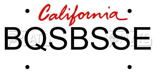 BQSBSSE California License Plate