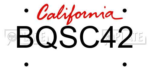 BQSC42 California License Plate