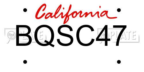 BQSC47 California License Plate