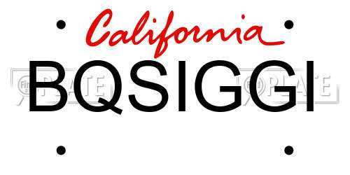 BQSIGGI California License Plate