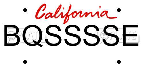 BQSSSSE California License Plate