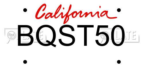 BQST50 California License Plate