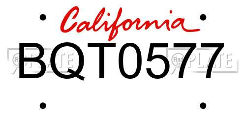 BQT0577 California License Plate