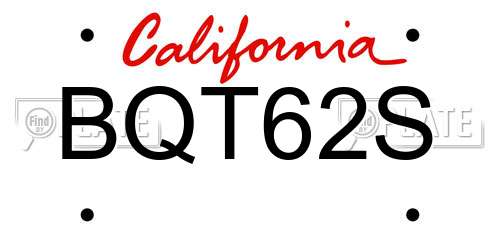 BQT62S California License Plate