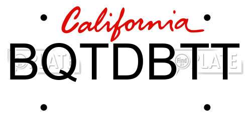 BQTDBTT California License Plate