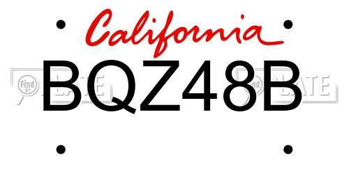 BQZ48B California License Plate