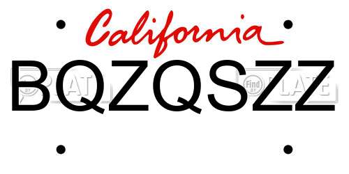 BQZQSZZ California License Plate