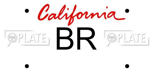 BR California License Plate