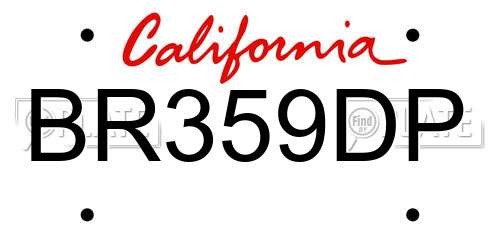 BR359DP California License Plate