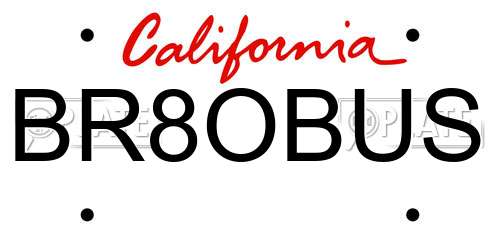 BR8OBUS California License Plate