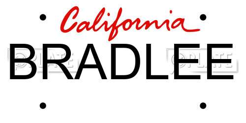 BRADLEE California License Plate
