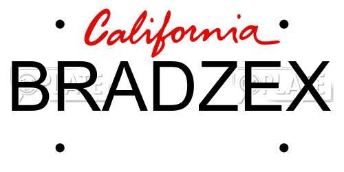 BRADZEX California License Plate