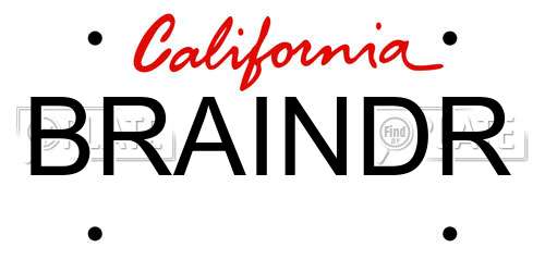 BRAINDR California License Plate