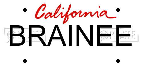 BRAINEE California License Plate