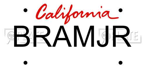 BRAMJR California License Plate
