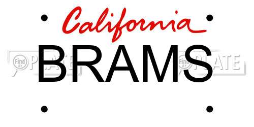 BRAMS California License Plate