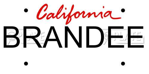 BRANDEE California License Plate