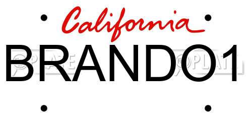 BRANDO1 California License Plate