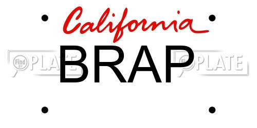BRAP California License Plate