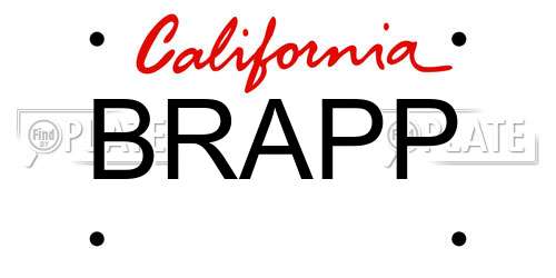 BRAPP California License Plate