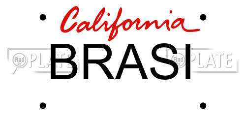 BRASI California License Plate