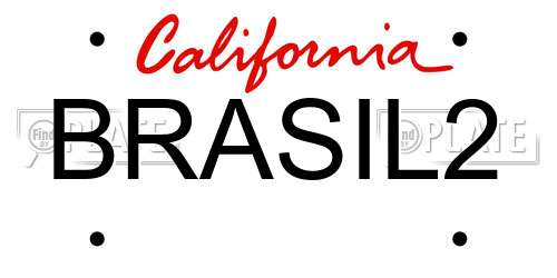 BRASIL2 California License Plate