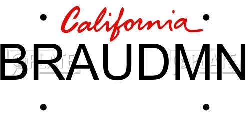 BRAUDMN California License Plate