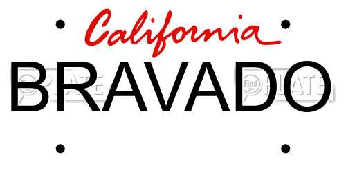 BRAVADO California License Plate