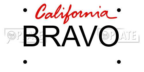 BRAVO California License Plate