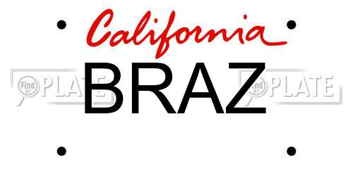 BRAZ California License Plate