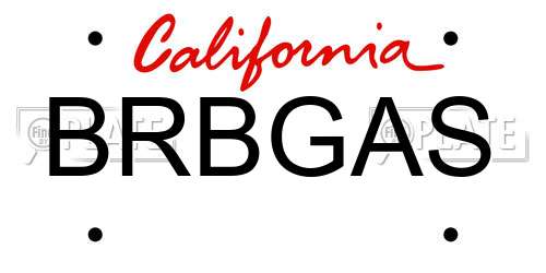 BRBGAS California License Plate