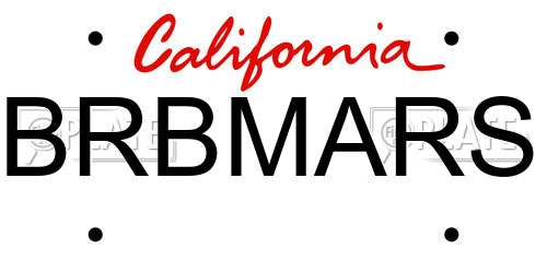 BRBMARS California License Plate
