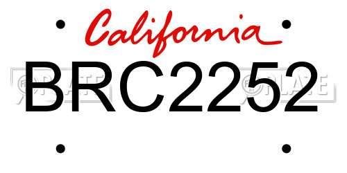 BRC2252 California License Plate