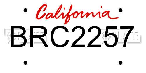 BRC2257 California License Plate
