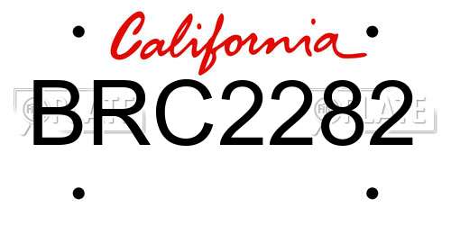 BRC2282 California License Plate