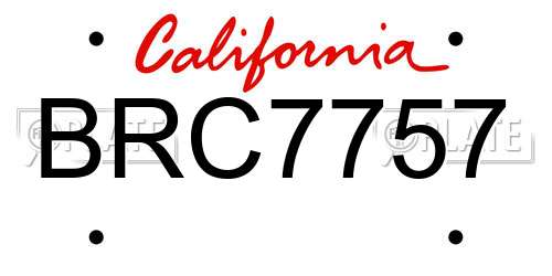 BRC7757 California License Plate