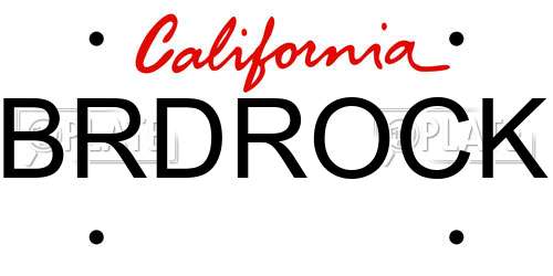 BRDROCK California License Plate