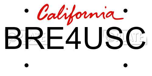 BRE4USC California License Plate