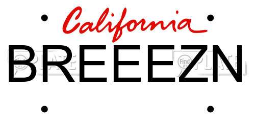 BREEEZN California License Plate